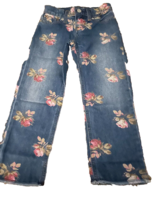 Girl&#39;s Gap &#39;90s High Rise, Straight Leg, Gray Floral Print Jeans Size 6 NWT - £20.55 GBP