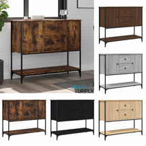 Industrial Wooden Metal Sideboard Storage Cabinet Unit With 2 Doors 2 Drawers - £109.87 GBP+