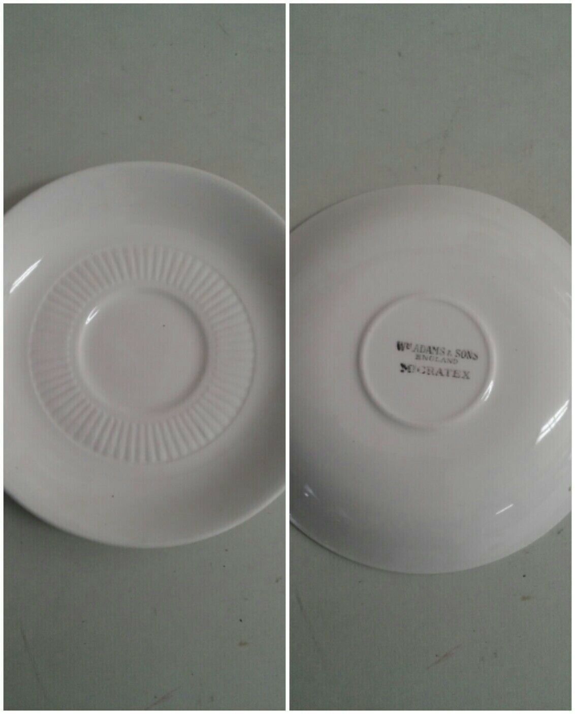 Vintage Wm Adams &amp; Sons England Micratex White Saucer Real English Irons... - $9.99