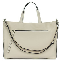 Gianni Chiarini Italian Made Beige Pebbled Leather Carryall Tote Bag wit... - $386.75