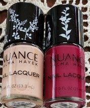 Two (2) NUANCE Salma Hayek Nail Lacquer Polish 320 Bare Kiss/425 Deep Orchid (2) - £11.76 GBP