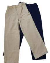 French Toast Boys School Uniform Pants Navy Blue &amp; Khaki Size 8 Lot of 2 - £14.93 GBP