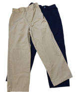 French Toast Boys School Uniform Pants Navy Blue &amp; Khaki Size 8 Lot of 2 - £14.90 GBP
