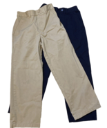 French Toast Boys School Uniform Pants Navy Blue &amp; Khaki Size 8 Lot of 2 - £14.20 GBP