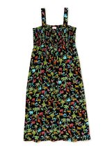 WonNat Girls Smocked Sleeveless Maxi Dress (Black Floral, 14-16) - £18.78 GBP