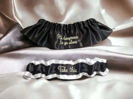 It&#39;s dangerous to go alone &amp; Take this Custom Colors Wedding Garter Pers... - £22.80 GBP