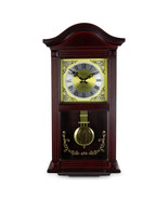 22 Inch Wall Clock Mahogany Cherry Oak Wood Brass Pendulum - $168.43 CAD