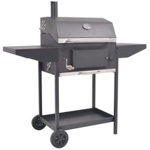 vidaXL BBQ Charcoal Smoker with Bottom Shelf Black - $6,615.03 MXN