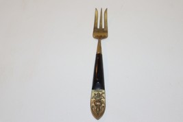 Vintage Thailand Buddha Gold &amp; Black Wood - 1 Demitasse Forks 7&quot; - £4.69 GBP