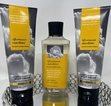 Bundle Of 3 ~ Bath & Body Works Afternoon Sunshine ~ 2 Body Cream + 1 Shower Gel - £30.47 GBP