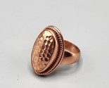 Rose Gold Tone Hammered Oval Cocktail Ring Size 9 NEPAL - £19.02 GBP