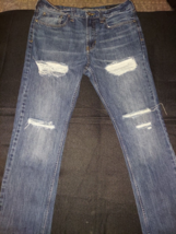 Men&#39;s Bullhead Denim Co Jeans Distressed Whitewash Blue Size 33/32 - £9.70 GBP