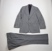 Vtg 70s Streetwear Mens 40R 2 Piece Knit Suit Bell Bottoms Buckle Gray U... - £131.60 GBP