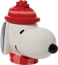Peanuts Snoopy Head and Face Sculpted Canister Ceramic Cookie Jar NEW BOXED - $82.23