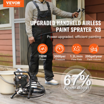 750W Airless Paint Sprayer 3000PSI Electric Handheld for Home &amp; Furniture - £170.42 GBP