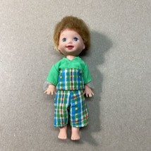 Vintage Barbie Kelly Boy Doll Tommy in Green Outfit No Shoes 4.25 inch - £14.86 GBP