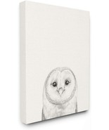 Owl Portrait Grey Drawing Design Wall Art, 24 X 1.5 X 30, By Victoria Bo... - £48.01 GBP