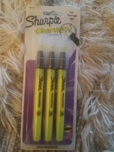 Sharpie Highlighter Clear View Smear Guard Yellow Set Of 3 - $16.71