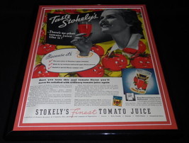 1937 Stokely&#39;s Tomato Juice Framed 11x14 ORIGINAL Vintage Advertisement - $59.39