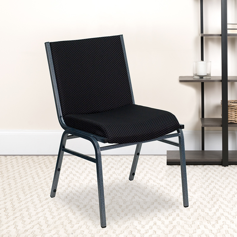 Black Fabric Stack Chair XU-60153-BK-GG