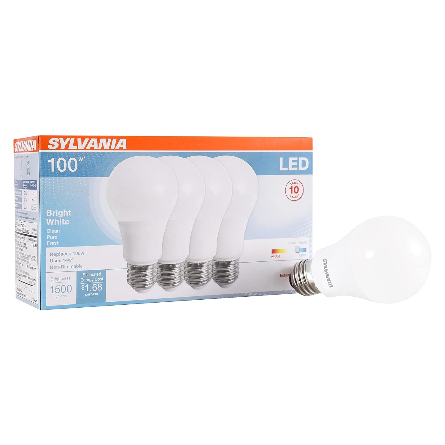 SYLVANIA LED Light Bulb, 100W Equivalent A19, Efficient 14W, Frosted Finish, 150 - $37.99