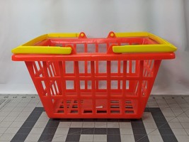 Gay Toys Inc Vintage Plastic Grocery Basket Orange USA - $22.95