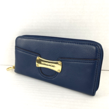 Michael Kors Wallet Saratoga Blue Pebbled Leather  Accordion  Zip Around W12 - £35.68 GBP