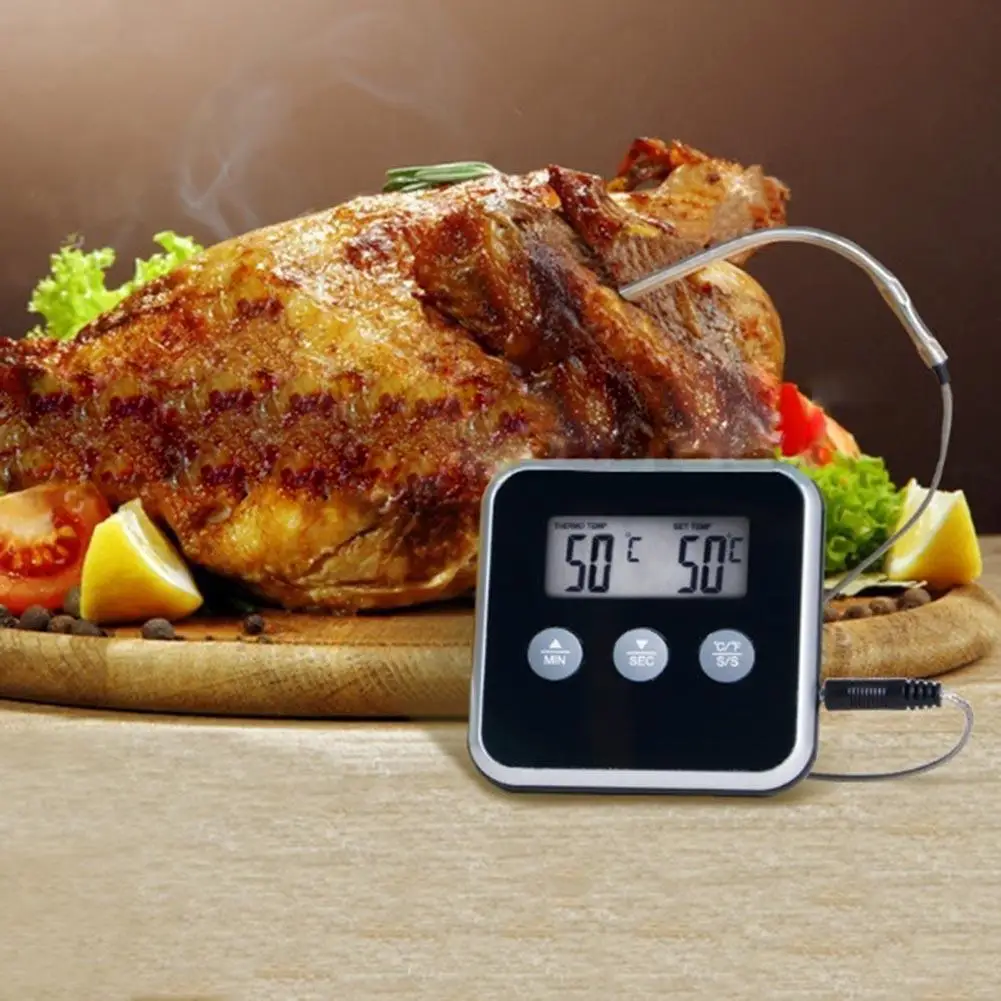 Electronic LCD Digital Food Thermometer BBQ Meat Water Oil Coo Temperature Alarm - £136.92 GBP