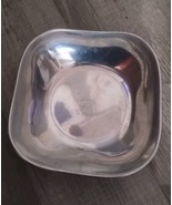 VINTAGE Wilton Mount Joy PA Pewter Serving Bowl Dish USA 9” Square X 3” ... - $16.82