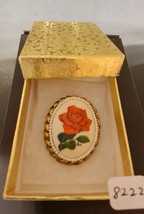 Vintage Victorian Painted Brooch Pin Pendant Seed Pearls Rose Artist Signed - $34.99