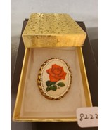 Vintage Victorian Painted Brooch Pin Pendant Seed Pearls Rose Artist Signed - £27.51 GBP