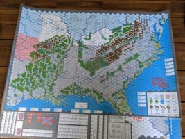 Laminated The Civil Victory Games Board Game Maps A And B 32&quot; X 22&quot;  - $98.99