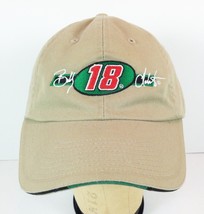 Vtg Bobby Labonte 18 Hat Cap NASCAR Khaki Interstate Batterie One Size Adj Tab - £7.73 GBP
