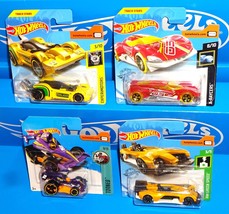 Hot Wheels 4 Short Card Lot Tarmac Attack Electro Silhouette Tooligan Crescendo - £5.93 GBP