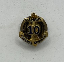 US Navy 10 Years Federal Service Naval USA Military Patriotic Lapel Hat Pin - $24.95