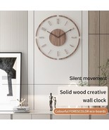 Nordic Minimalist Wall Clock New Solid Wood Silent Luxury Quartz Clock - $1,015.65 MXN