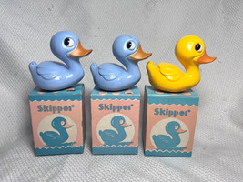 Knickerbocker Celluloid Skipper No 350 Rattles Yellow &amp; Blue Ducks IN Boxes USA - £23.94 GBP