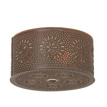 2 Light Flushmount Round Tin Ceiling Light in Kettle Black - £54.35 GBP