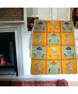 Handmade Quilt Farmer Garden Couple Grn Orng Crib Blanket Throw Baby 43&quot;... - $517.14 MXN