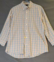 LANDS END Large 16.5 - 32 MENS SHIRT TRADITIONAL FIT Green Plaid Button ... - $17.95
