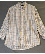 LANDS END Large 16.5 - 32 MENS SHIRT TRADITIONAL FIT Green Plaid Button ... - $24.60 CAD