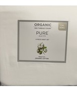 Pure Earth Organic Cotton 6pcs Bed Sheet Set Cal King White - $61.38