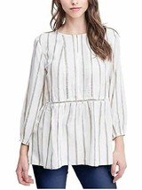 Fever Ladies&#39; 3/4 Sleeve Blouse (Tan/Ivory Trick, XS) - $9.99