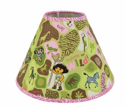 Trend Lab Nickelodeon Dora the Explorer Exploring the Wild Lamp Shade Pink Green - £11.75 GBP