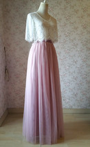 Dusy Pink Full Maxi Tulle Skirt Custom Plus Size Wedding Bridesmaid Tulle Skirt image 3