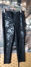 Holland Ave Pants Size 10 Pullon Black Floral Skinny Leg - $19.80