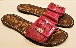 Sam Edelman Granada Slide Buckle Sandals Sz-8.5 Dark Pink Peony - £40.57 GBP