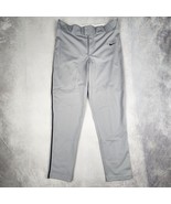 New Nike Baseball Pants Mens Large Gray 36x32 Piped Stretch Sports Atheltic - $48.51 CAD