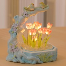 16 Flower Tulip Lamp, Handmade Desk Ornament, Tulip Night Light, Led Flower Lamp - £22.09 GBP