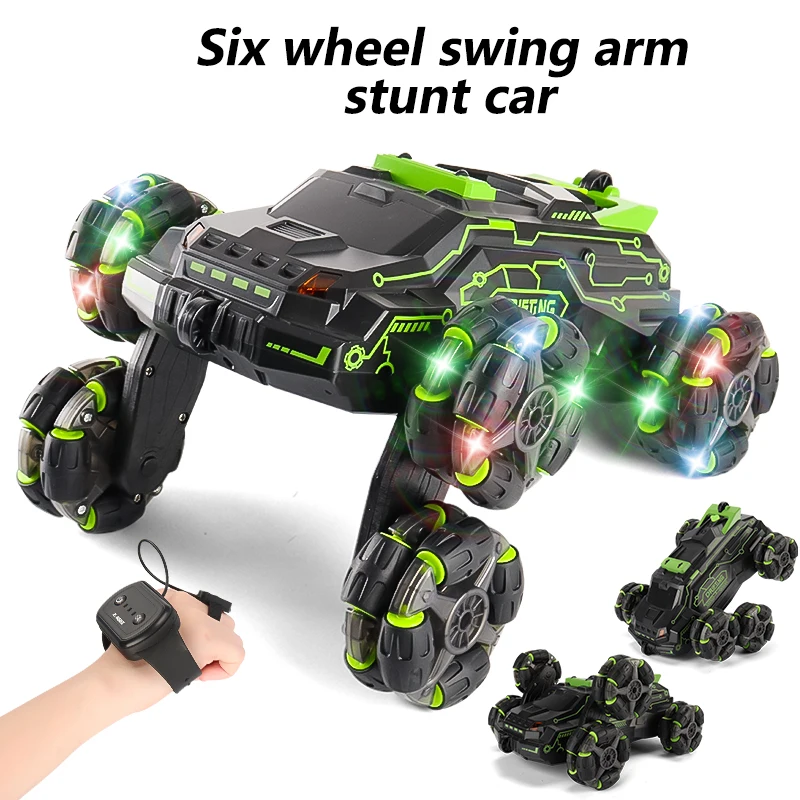 Six Wheel Spray RC Stunt Car 4WD Swing Arm Drift Vehicle Gesture Induction - £20.33 GBP+